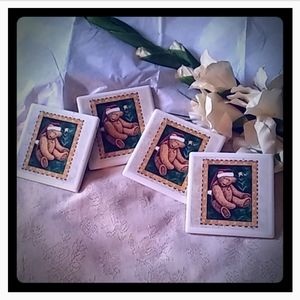 Vintage Stone Art Absorbent Stone Coasters